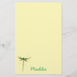 Papelaria Ilustração de cor de água doce Dragonfly