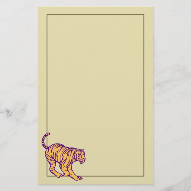 Papelaria Ilustração de Tigre de Gato Selvagem de Stripes Ro (Frente)
