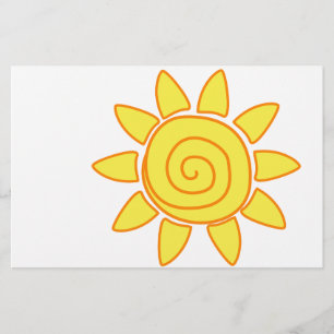 Papelaria Ilustração Desenhada à Mão de Sol Adorável para Cr