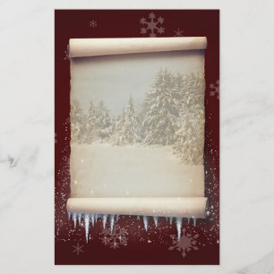 Papelaria Ilustração do pergaminho do inverno