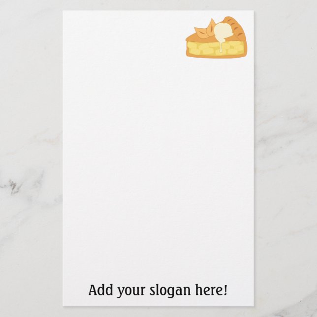 Papelaria Imagem da Fatia de Pizza da Apple: Adicionar Texto (Frente)