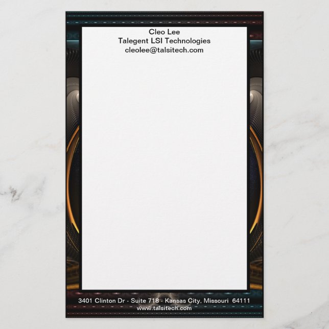 Papelaria Imperial View Fractal Art Papel de carta (Frente)