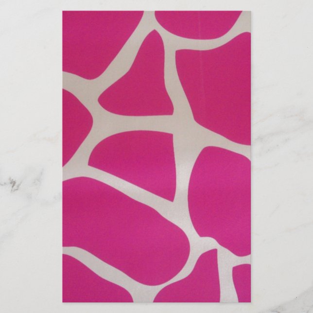 Papelaria Impressão cor-de-rosa do girafa (Frente)