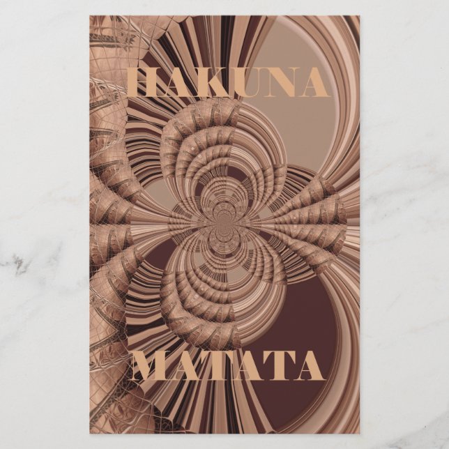 Papelaria Impressão de Arte Fractal de Hakuna Matata African (Frente)