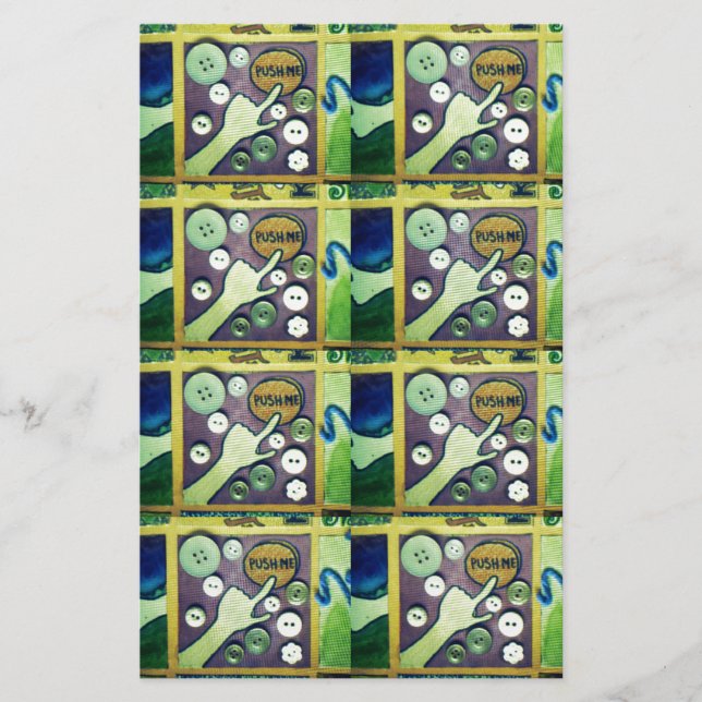 Papelaria Impressão de Arte Mosaica Divertida Contemporânea  (Frente)