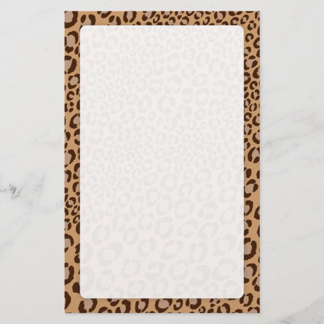 Papelaria Impressão de leopardo/Natural/Adicionar cor de fun (Frente)