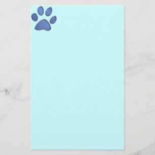 Papelaria impressão de pata de gato denim