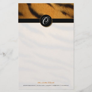 Papelaria impressão do tigre; monograma