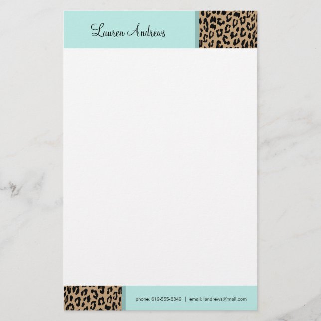 Papelaria Impressão Leopardo (Frente)