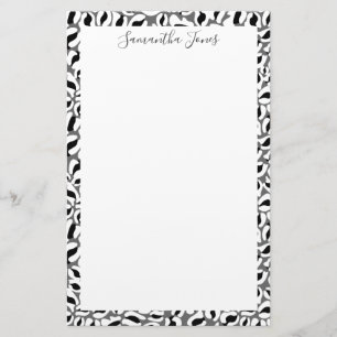 Papelaria Impressão preto e branco do leopardo