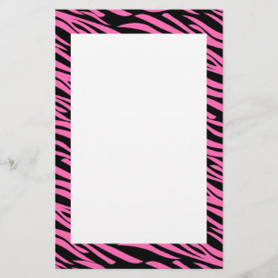 Papelaria Impressão rosa-quente e zebra negra