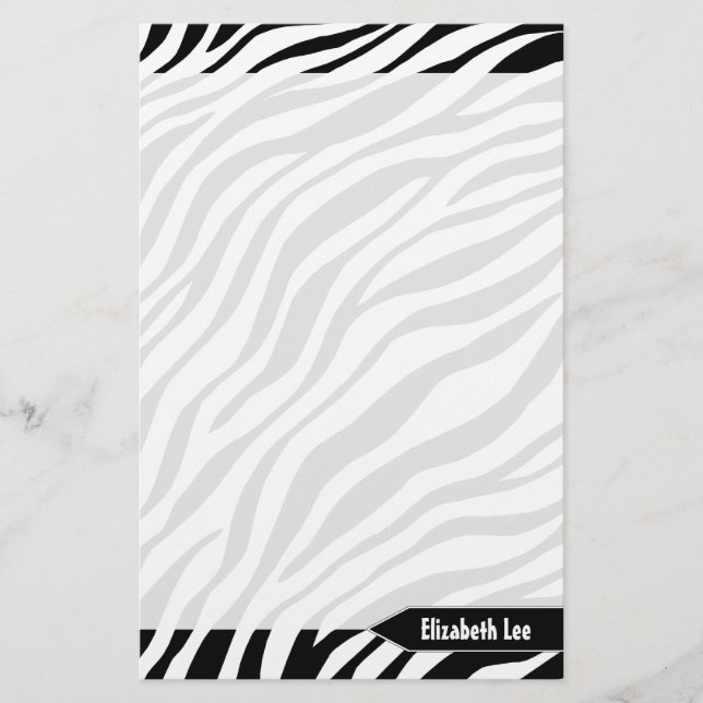 Papelaria Impressão Zebra - Papel de Carta Personalizado Pre (Frente)