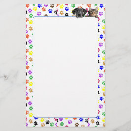 Papelaria Impressões coloridas de pata com papel de papo e p