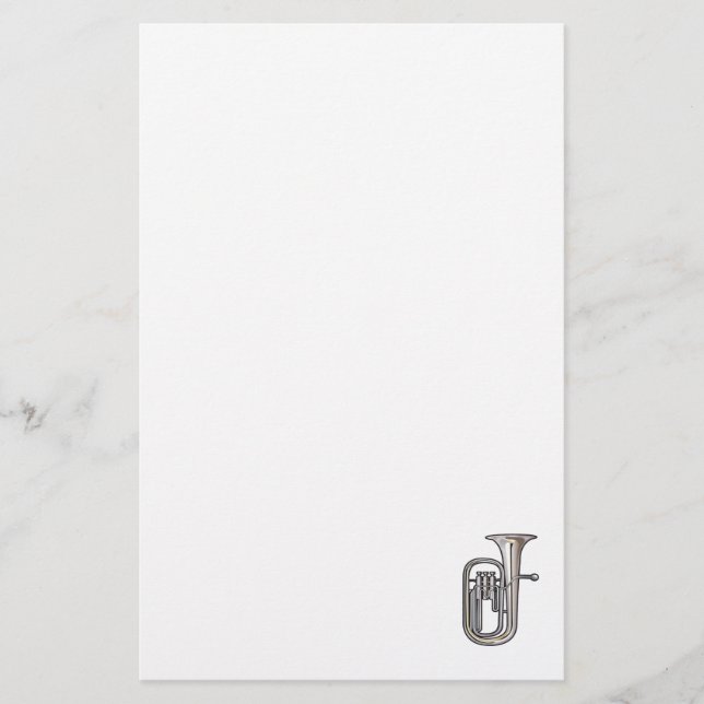 Papelaria instrumento de latência de eufonio música realista (Frente)