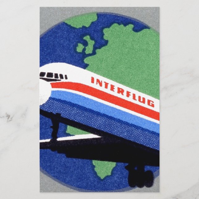 Papelaria INTERFLUG - Companhia Aérea Nacional de DDR, Alema (Frente)