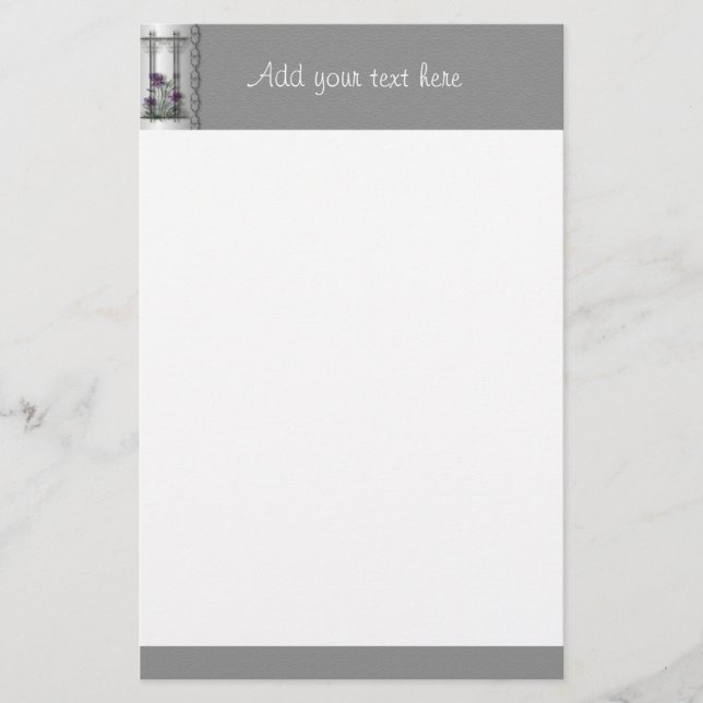 Papelaria Iris Garden Gate Stationery com Prata (Frente)