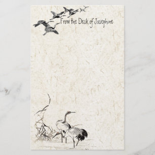 Papelaria japonesa de aves guindastes