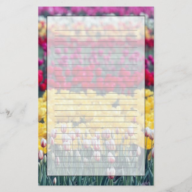 Papelaria Jardim de exposição Tulip no vale do Skagit, (Frente)