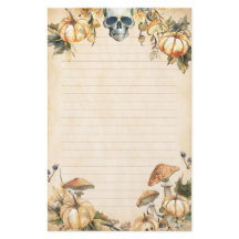 Jardim de outono com Caveira e Pumpkins Vinculados