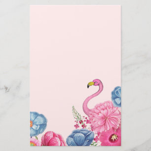 Papelaria Jardim flamingo, rosa, exótico 2