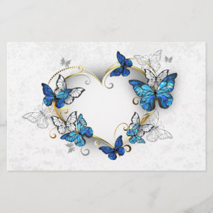 Papelaria Jewelry Heart with Butterflies Morpho