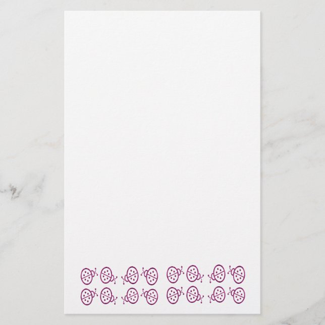 Papelaria Joaninhas cor-de-rosa (Frente)