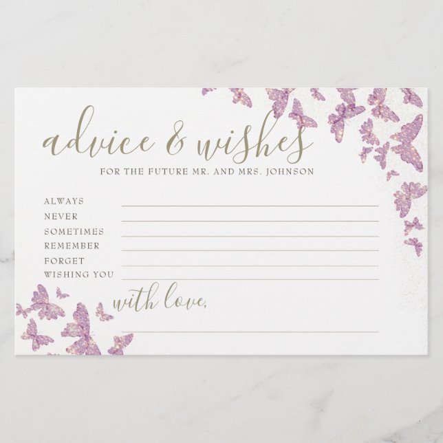 Papelaria Jogo de Aconselhamento para Borboletas Roxas Sr. C (Frente)