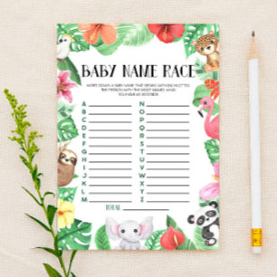 Papelaria Jogo de Chá de fraldas de Raça com Nome de Animal
