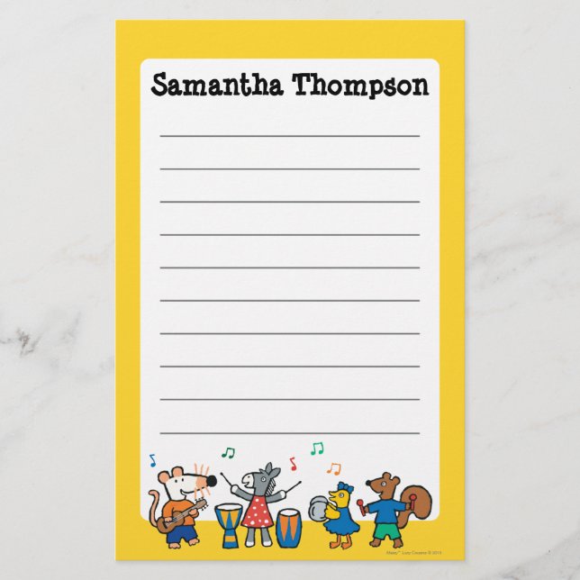 Papelaria Jogo de Maisy e de amigos na banda (Frente)