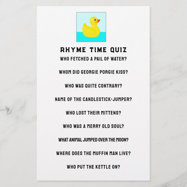 Papelaria Jogo do chá de fraldas (Frente)