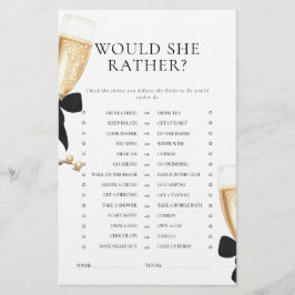 Papelaria Jogo para Chá de Noiva Pérolas com Laço Preto & Pr