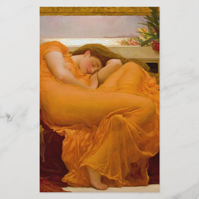 Papelaria Junho flamejante de Sir Frederic Leighton (Frente)