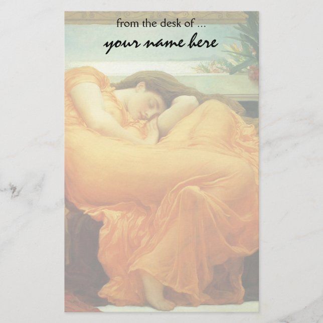 Papelaria Junho flamejante por Lord Frederic Leighton (Frente)