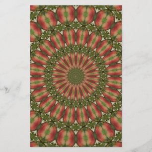 Papelaria kaleidoscope red, abstrato verde