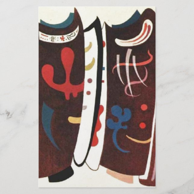 Papelaria Kandinsky Brown com Abstrato suplementar (Frente)