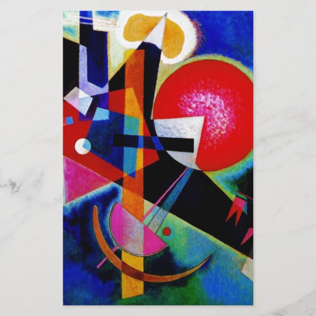 Papelaria Kandinsky em pintura abstrata azul (Frente)