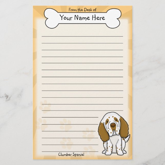 Papelaria Kawaii Clumber Spaniel (Frente)
