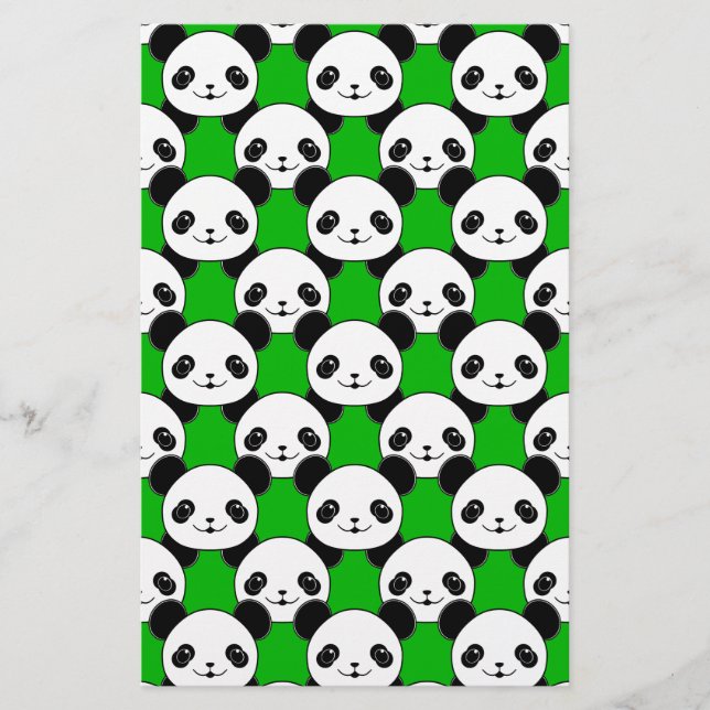 Papelaria Kawaii Panda Bear Pattern (Frente)