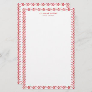 Papelaria KNIT DE LINHA VERMELHA 5.5x8.5 — Papel de carta co