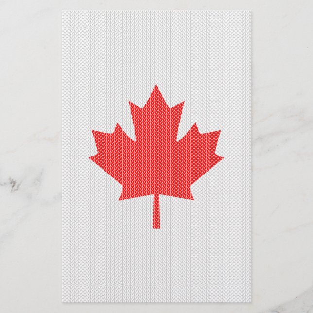 Papelaria Knit Style Maple Leaf Knitting Motif (Frente)