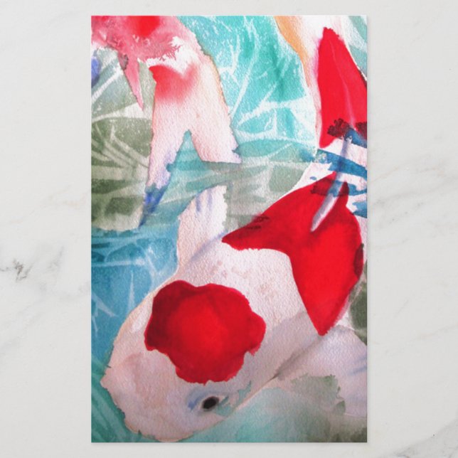 Papelaria Kohaku Koi 2 Arte japonesa de peixes aquosos (Frente)