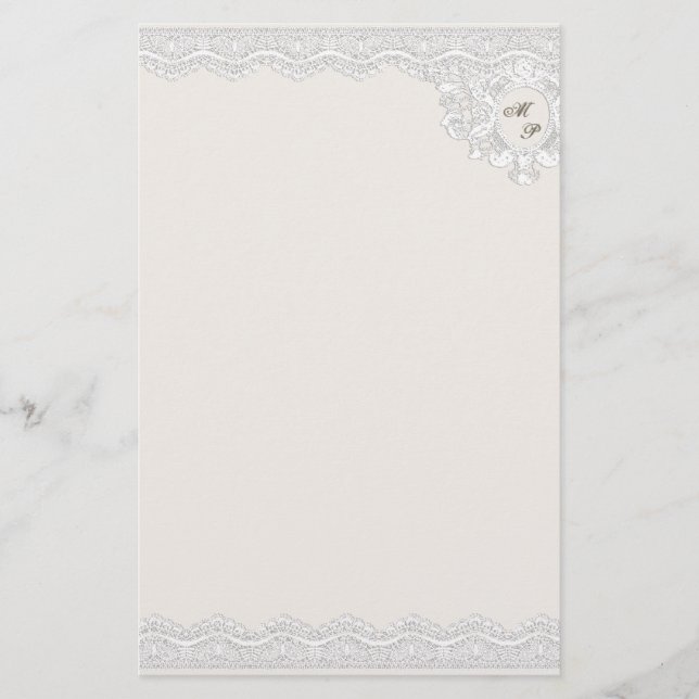Papelaria Lace monograma (personalizável) (Frente)