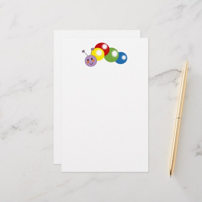 Papelaria lagarta-do-bebê (Frente/Verso In Situ)