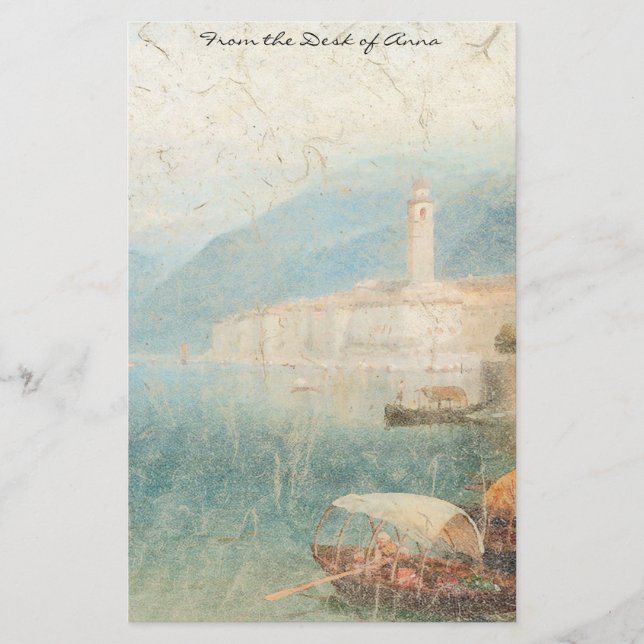 Papelaria Lago Como Itália Boats Summer Stationery (Frente)