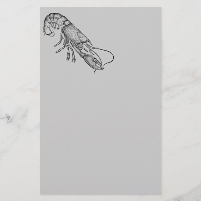 Papelaria Lagosta do gráfico do vintage (Frente)