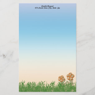 Papelaria Laranja Esboço Laranja, Arte Flor Personalizada