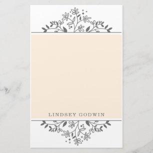 Papelaria Laranja Floral Simples Desenhado