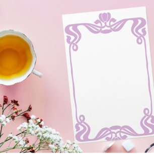 Papelaria Lavanda Art Nouveau Border Papel de carta