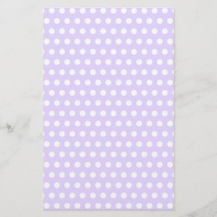 Papelaria Lavanda clara com bolinhas brancas