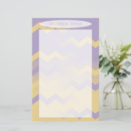 Papelaria Lavanda e Dourada Chevron para Caligrafi